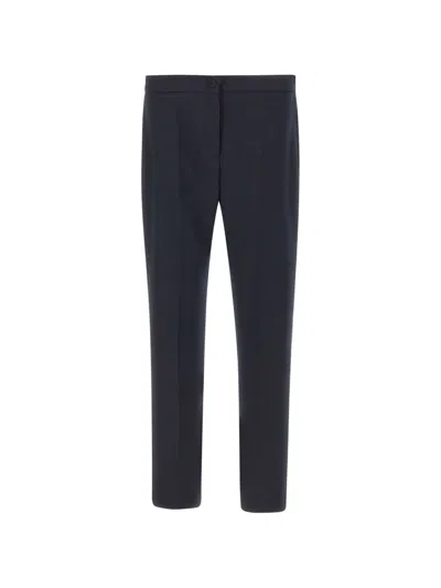 Elena Miro' Button Crease Trousers In Black