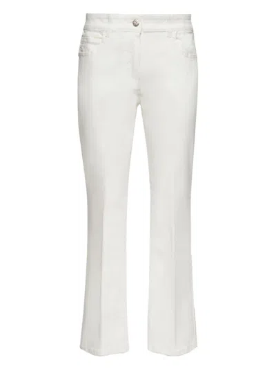 Elena Miro' Button-detail Jeans In White