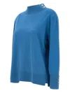 Elena Miro' Button High-neck Sweater In Blue