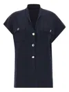 Elena Miro' Button-pocket Shirt In Blue
