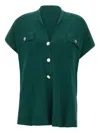 Elena Miro' Button-pocket Shirt In Green