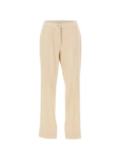 Elena Miro' Button Slit-detail Trousers In Neutral