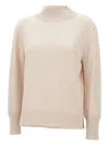 Elena Miro' Button Turtleneck Sweater In Neutral