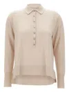 Elena Miro' Buttoned Polo Shirt In Neutral