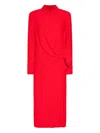 Elena Miro' Buttoned Wrap-effect Dress In Red