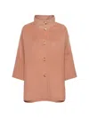 Elena Miro' Wide-line Double Wool-blend Cape In Pink