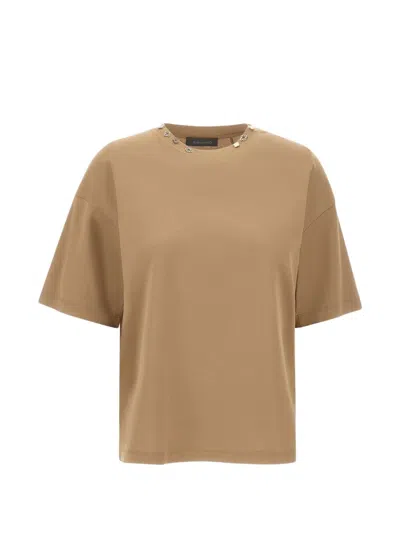Elena Miro' Charm-detail T-shirt In Brown