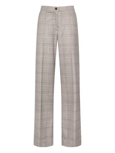 ELENA MIRO' CHECK-PATTERN TROUSERS