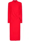 Elena Miro' Buttoned Wrap-effect Dress In Red