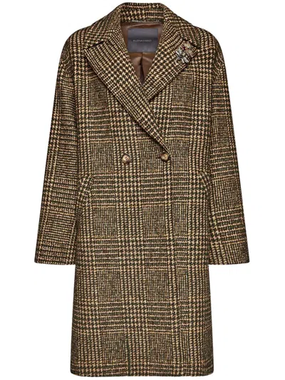 Elena Miro' Coat Clothing In Brown