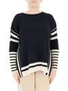 Elena Miro' Colour-block Jumper In Black