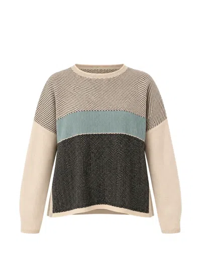 Elena Miro' Colour-block Intarsia-knit Sweater In Multi
