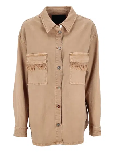 Elena Miro' Cotton-blend Jacket In Brown