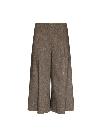 Elena Miro' Elena Miro Cropped Palazzo Pants In Brown
