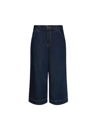 Elena Miro' Cropped Jeans In Blue