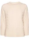 Elena Miro' Cable-knit Sweater In White