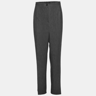 Pre-owned Elena Miro' Dark Grey Jersey Trousers Xxl In Gray