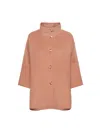 Elena Miro' Wide-line Double Wool-blend Cape In Pink