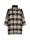 Elena Miro' Double Check Cape In Multi
