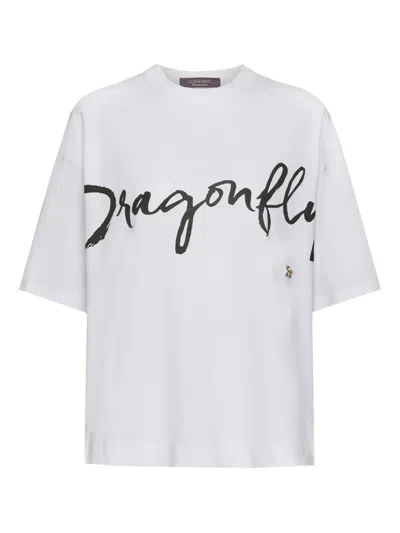 Elena Miro' Dragonlfy-print Embroidered T-shirt