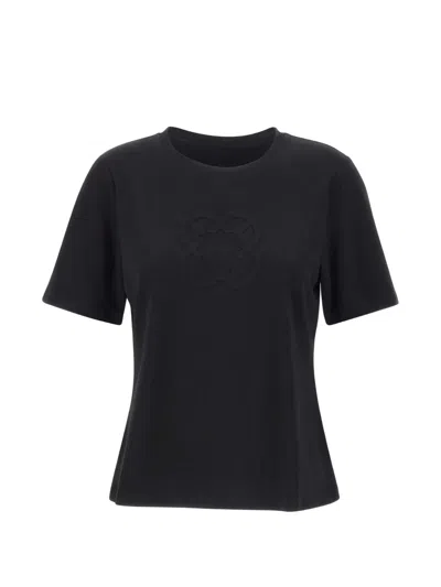 Elena Miro' Embossed-logo Jersey T-shirt In Black