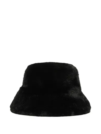 Elena Miro' Faux-fur Bucket Hat In Black