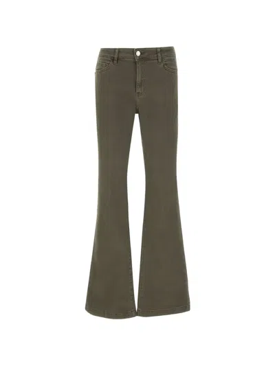 Elena Miro' Flare Fitted Jeans In Green