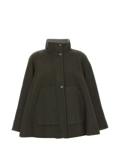 Elena Miro' Flared Side-slit Jacket In Green