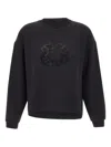 Elena Miro' Floral-sequin Sweatshirt In Black