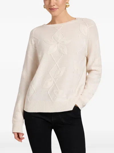 Elena Miro' Floral-intarsia Sweater In Neutral