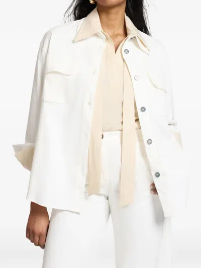 Elena Miro' Gabardine Shirt In White