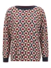 Elena Miro' Geometric-pattern Long-sleeve T-shirt In Multi