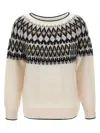 Elena Miro' Geometric Stone-embellished Sweater In Multi