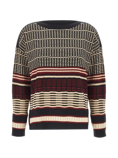 Elena Miro' Geometric-pattern Sweater In Black