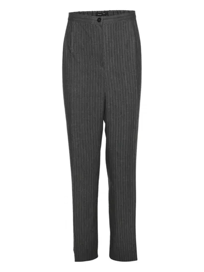 Pre-owned Elena Miro' Pinstripe Trousers In Gray