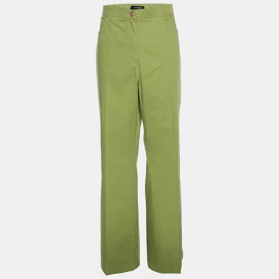 Elena Miro' Green Stretch Cotton Wide Leg Pants