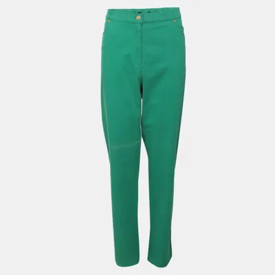 Pre-owned Elena Miro' Green Stretch Denim Pants Xxxl