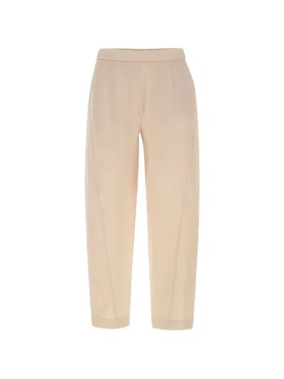 Elena Miro' High-rise Tapered Trousers In Neutral