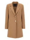 Elena Miro' Jewel-button Lapels Coat In Neutral