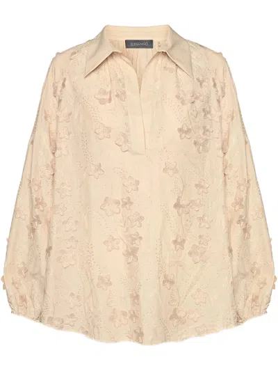 Elena Miro' Kimono Blouse In Neutral