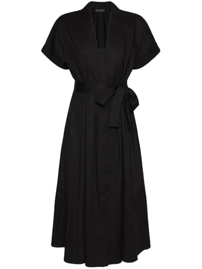 Elena Miro' Knee-length Black A-line Wrap Dress