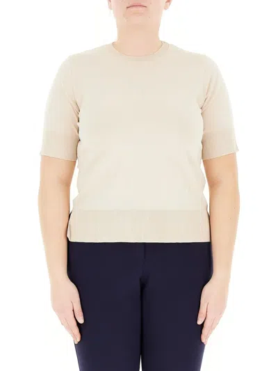 Elena Miro' Knitted T-shirt In Neutrals