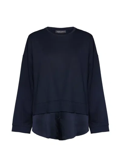 Elena Miro' Layered Sweater In Blue