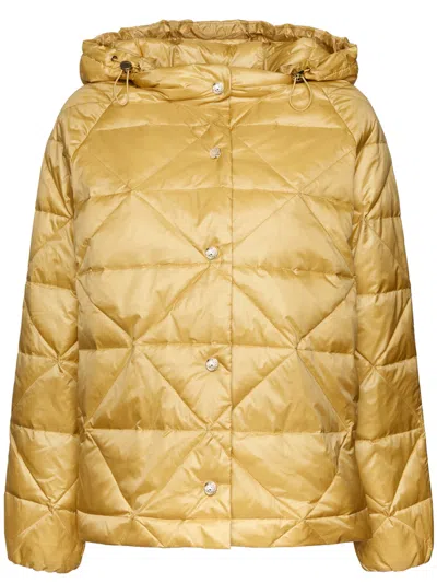 Elena Miro' Hooded Puffer Jacket In Yellow