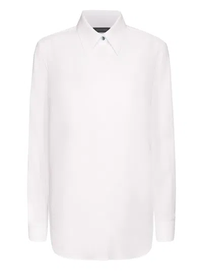 Elena Miro' Long-sleeve Button-down Shirt In White