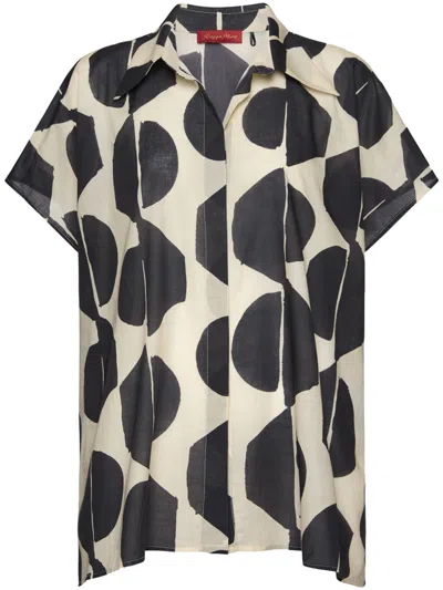 Elena Miro' Printed Cotton Muslin Shirt In Multi