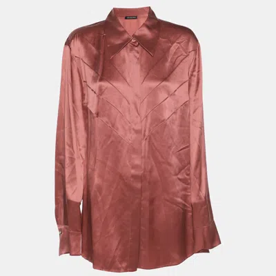 Elena Miro' Metallic Pink Silk Long Sleeve Shirt