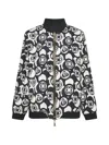 Elena Miro' Monogram-pattern Reversible Jacket In Black