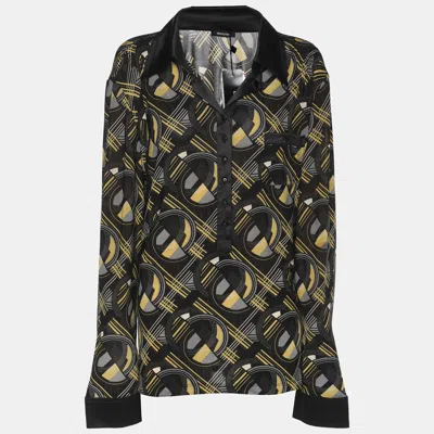Elena Miro' Multicolor Printed Jersey Full Sleeve T-shirt In Black