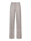 Elena Miro' Check-pattern Trousers In Brown